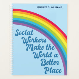 Agenda Trabajo social cita Inspiradora azul arcoiris