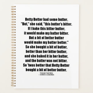 Agenda Trabalenguas de Betty Botter Mejor Mantequilla