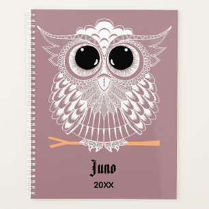 Agenda Trama de Hechuza Inteligente Mandala Doodle Henna