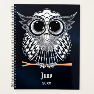 Agenda Trama de Hechuza Inteligente Mandala Doodle Henna