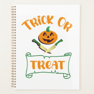 Agenda Trampa o trate la cara de calabaza de Halloween