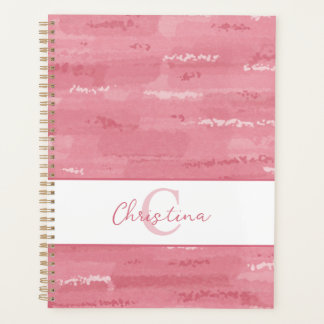 Agenda Trazos de pincel de acuarela boho rosa rubor