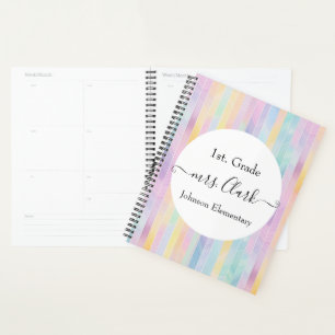 Agenda Trazos de pincel pastel personalizados lección del