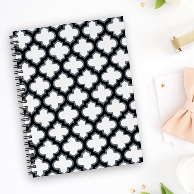 Agenda Trébol blanco y negro, Entramado, Quatrefoil (Subido por el creador)