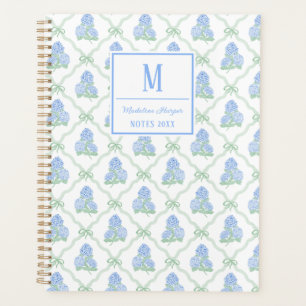 Agenda Trellis Prep Bow Hortensias Azules y Verdes Monogr