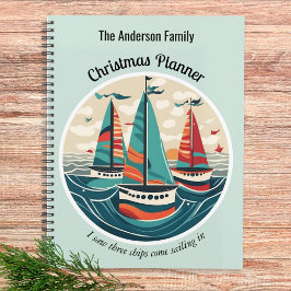 Agenda Tres Barcos Festivo Náutico Elegante Navidad
