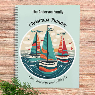Agenda Tres Barcos Festivo Náutico Elegante Navidad