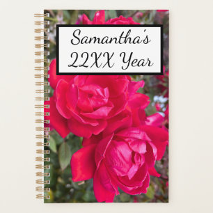 Agenda Tres Personalizados de flores de rosa roja