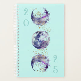 Agenda Triple luna morado y oro