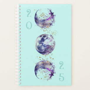 Agenda Triple luna morado y oro