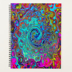 Agenda Trippy Sky Blue Abstract Retro Liquid Swirl
