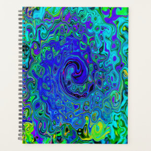 Agenda Trippy Violet Blue Abstract Retro Liquid Swirl