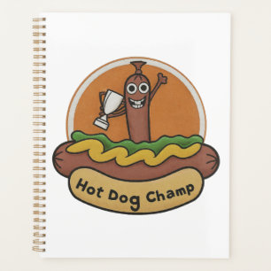 Agenda Trofeo Weiner Campeón de Hot Dog Comida Adorable