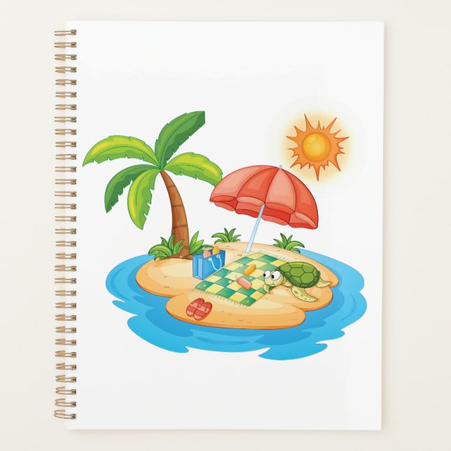 Agenda Tropical Island Beach Turtle Palm Tree Picnic (Anverso)
