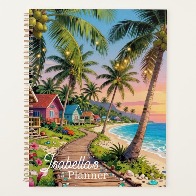 Agenda Tropical Paradise Coastal Seaside Cottage Ocean  (Anverso)
