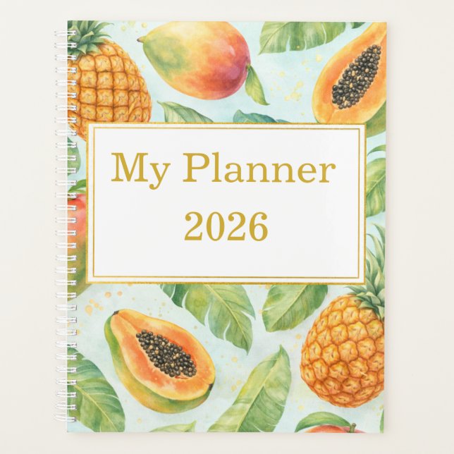 Agenda Tropical Planner – Pineapple, Mango & Papaya  (Anverso)