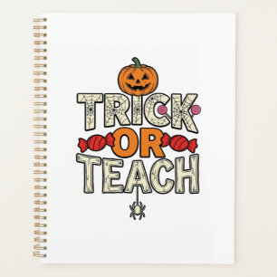Agenda Truco o Enseña Halloween Profesor Vintage Vector D