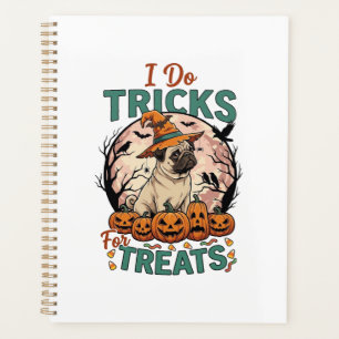 Agenda Trucos Regalos Halloween Pug Sombrero de Bruja Cal