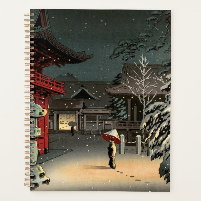 Agenda Tsuchiya Koitsu - Nieve en el santuario de Nezu (Anverso)