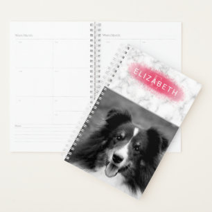 Agenda Tu foto personalizada y textura de mármol falso co