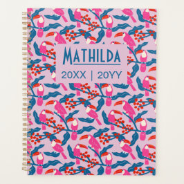Agenda Tucanes rosados juguetones y brillantes