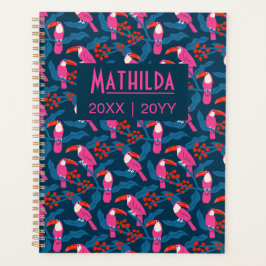 Agenda Tucanes rosados juguetones y brillantes