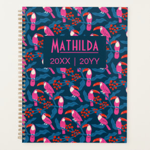 Agenda Tucanes rosados juguetones y brillantes