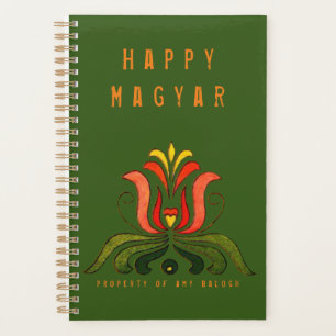 Agenda Tulip Planner, Naranja de arte folclórico de Hungr