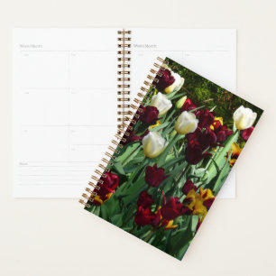 Agenda Tulipanes coloridos de color marrón y amarillo
