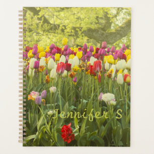 Agenda Tulipanes coloridos en un parque personalizado