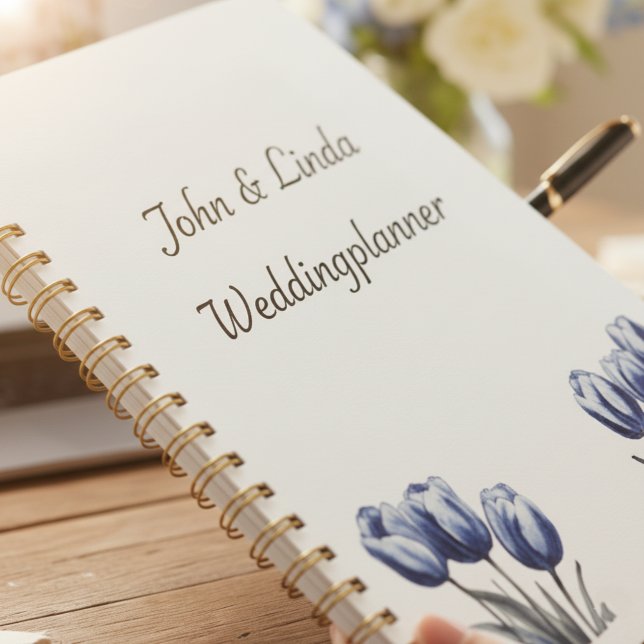 Agenda Tulipanes en azul Delft, personalizable (Subido por el creador)