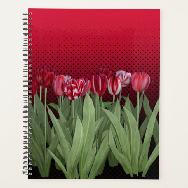 Agenda Tulipanes rojos sobre degradado (Anverso)