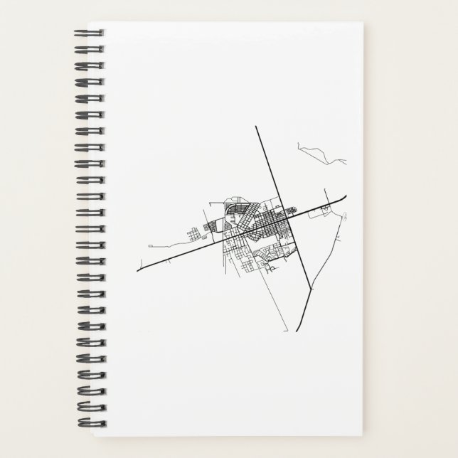 Agenda Tulum Mexico Map Black Line Modern (Anverso)
