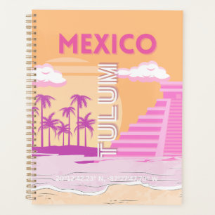 Agenda Tulum, Viajes, Arte Retro, Rosa, Naranja