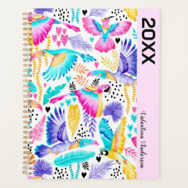 Agenda Turcanos acuarela, macacos + colibrí tropical