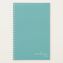 Agenda Turquesa Verde azulada simple y Minimalista person