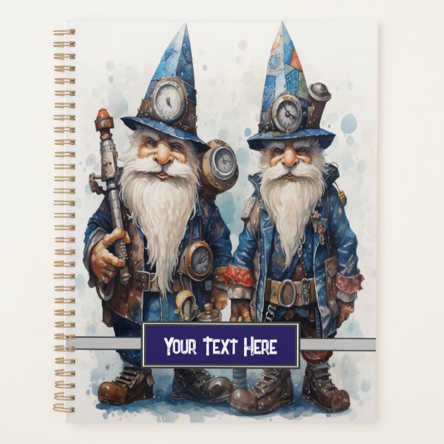 Agenda Twin Brothers Wizard gnomes Steampunk (Anverso)