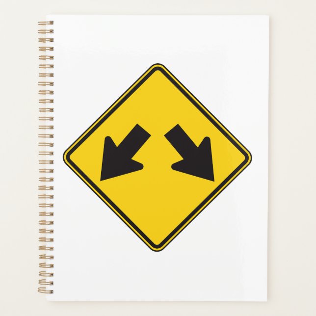 Agenda Two Downward Arrows Warning Road Sign (Anverso)