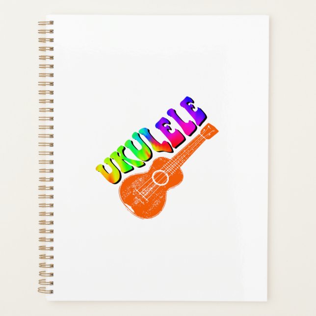 Agenda Ukulele Tie Dye Groovy Arte de texto (Anverso)