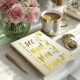 Agenda  Ultra Chic Gold & Pearl Ivory Motivational Luxe