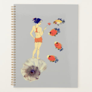 Agenda Un chica con una flor
