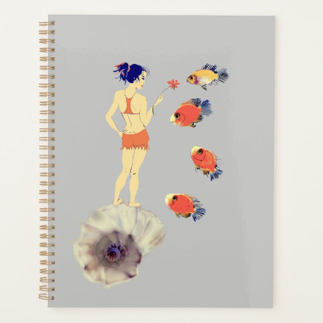 Agenda Un chica con una flor (Anverso)