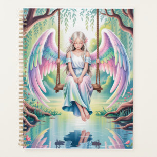 Agenda Un Chica de ángel encantador en una flor