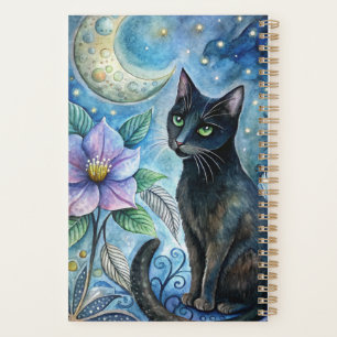 Agenda Un gato negro con ojos amarillos llamativos