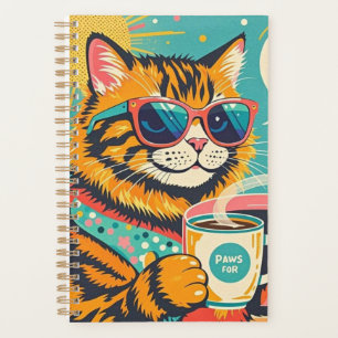 Agenda Un gato personalizado de estilo retro con vidrio s