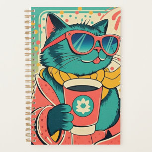 Agenda Un gato personalizado de estilo retro con vidrio s
