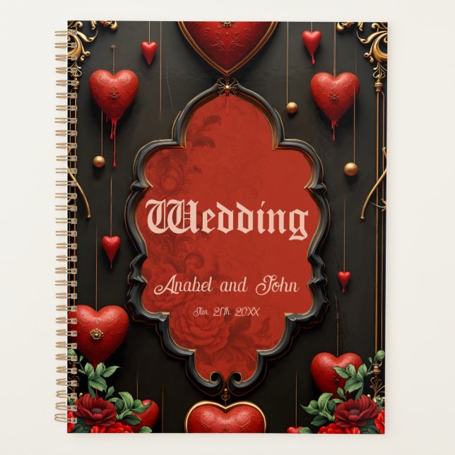 Agenda Un toque gótico, corazones y conexión eterna. (Anverso)