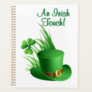 Agenda Un toque irlandés sombrero de duende trébol en hie