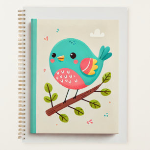 Agenda una linda nota de diseño de pájaro