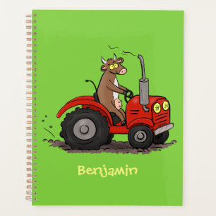 Agenda Una vaca feliz y linda conduciendo a un personaliz